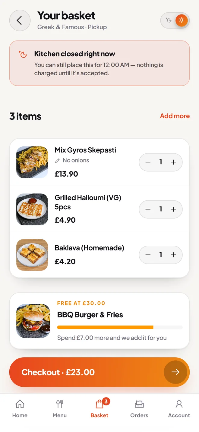 A closed kitchen stops losing you orders